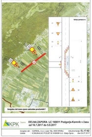 Delna in popolna zapora lokalne ceste Podgorje – Kamnik 