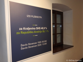 Odprtje razstave Tam pri Celovcu... Koroški plebiscit 1920 v literaturi in glasbi in uprizoritev enodejanke Plebiscit