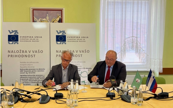 Podpisali gradbene pogodbe za nadaljevanje izgradnje kolesarskih povezav proti Voličini in Benediktu