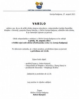 Vabilo medijem, obisk kitajskega veleposlanika, 30.8.2013.jpg