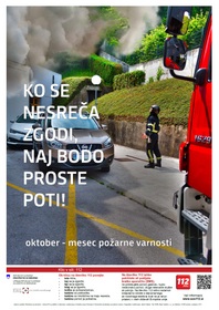 Oktober - mesec požarne varnosti: »Ko se nesreča zgodi, naj bodo proste poti!«