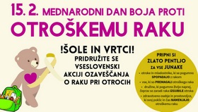 15. februar - mednarodni dan boja proti otroškemu raku v Kamniku obarvan v rumeno  