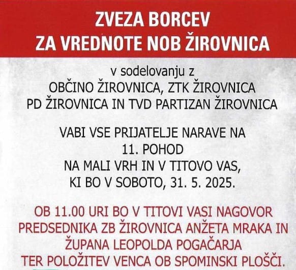 Vabilo pohod v Titovo vas
