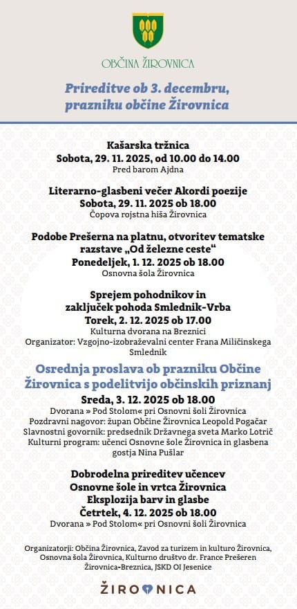 Vabilo na dogodke ob občinskem prazniku