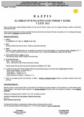Razpis-zdravstveno letovanje otrok-Baška 2011.jpg