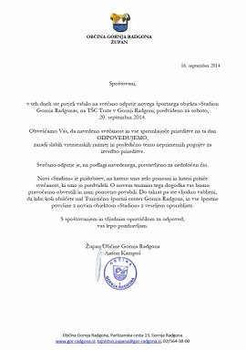 Odpoved svečanega odprtja stadiona in spremljajočih prireditev-20.09.2014.jpg