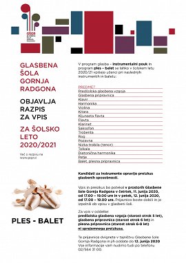 GŠGR razpis za vpis 2020-2021-plakat