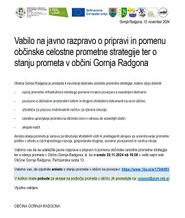 Vabilo na javno razpravo o stanju prometa v občini G. Radgona-20.11.2024