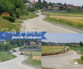 Obvestilo - začetek gradbenih del Pločnik Črešnjevci