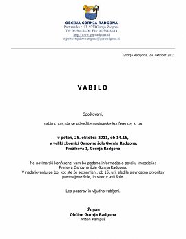 Vabilo na novinarsko konferenco-otvoritev osnovne šole GR-28.10.2011.jpg