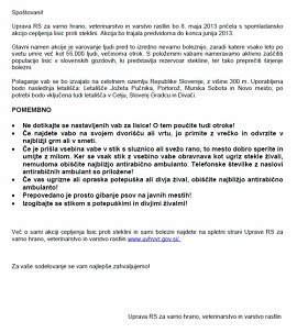 Obvestilo-akcija cepljenja lisic proti steklini - pomlad 2013.jpg