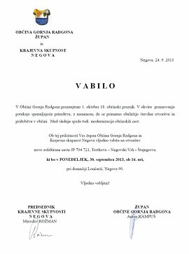 Vabilo-OtvoritevJP 704 721 Trotkova – Negovski Vrh - Štajngrova-30.09.2013.jpg