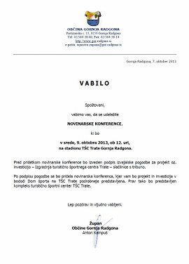 Vabilo na novinarsko konferenco in podpis pogodbe - Dom športa TŠC Trate 9.10.2013.jpg