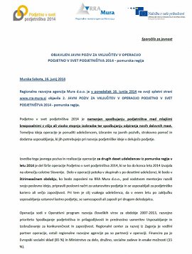 Sporočilo za javnost Javno povabilo-Podjetno v svet podjetništva-junij 2014-1.jpg