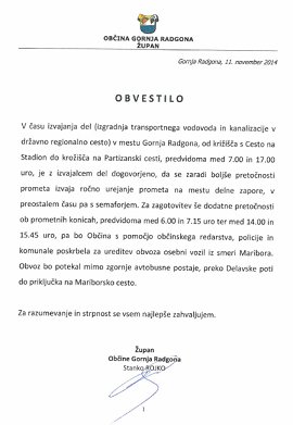 OBVESTILO-promet v GR v času izgradnje vodovoda in kanalizacije-11.11.2014.jpg