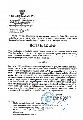 SKLEP Ž 322-2020 izjeme od splošnega zaprtja vrtcev z dnem 26. 10. 2020 v OGR