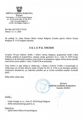 SKLEP Ž 330-2020 cena storitve 24-urne dežurne službe-do potrditve-13 11 2020