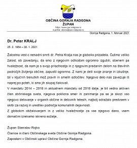 Umrl član občinskega sveta dr. Peter Kralj