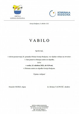 Vabilo-otvoritev 1. faze prenove zbirnega centra za odpadke-13.10.2021
