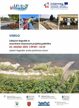 Vabilo na ZAKLJUČNI DOGODEK projekta goMURra-20211014 Agenda SLOp