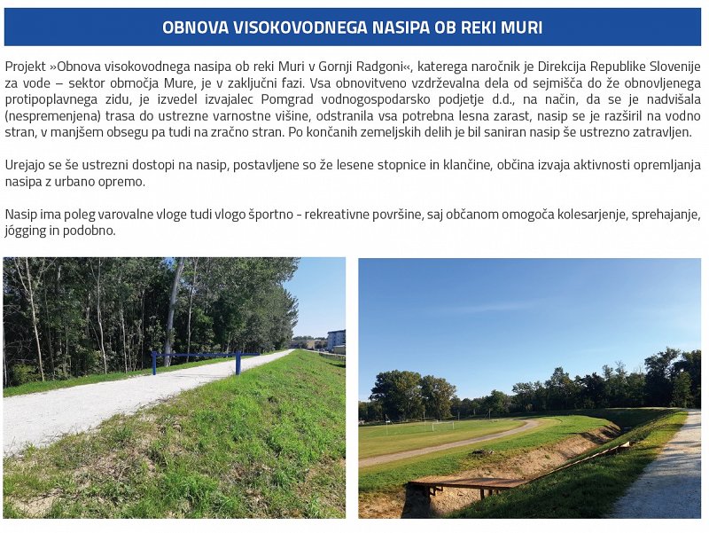 Obnova visokovodnega nasipa ob reki Muri