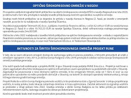 Optično širokopasovno omrežje v Negovi in projekt Rune