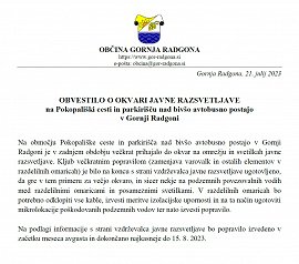 Izjava OGR za javnost-Okvara JR na Pokopališki cesti in parkirišču nad bivšo AP