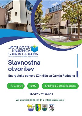 VABILO - Slavnostna otvoritev - JZ Knjižnica Gornja Radgona